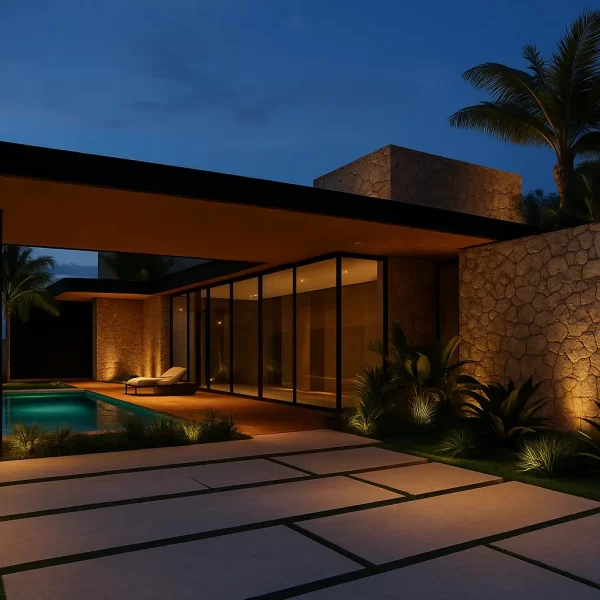fachada casa moderna integração lazer
